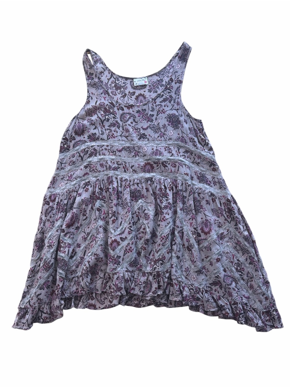 Intimately by Free People Boho Floral Tiered Sleeveless Top